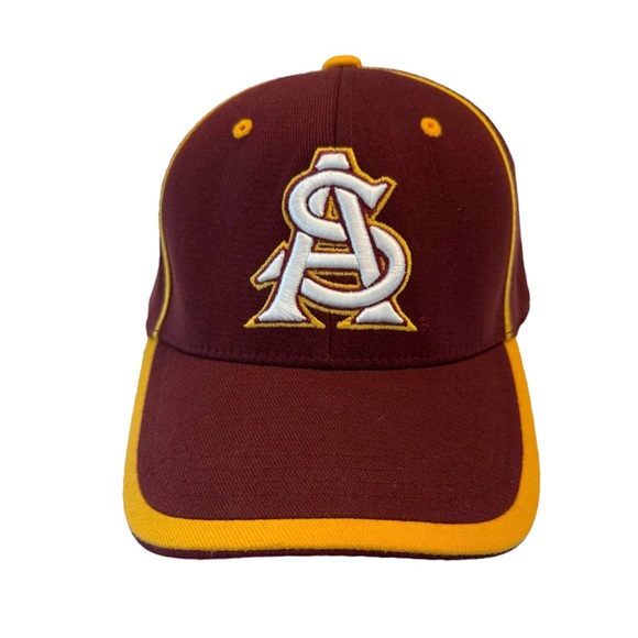 Arizona State Sun Devils Baseball Ball Cap TOW Top of the World Maroon Gold NCAA - Picture 2 of 7